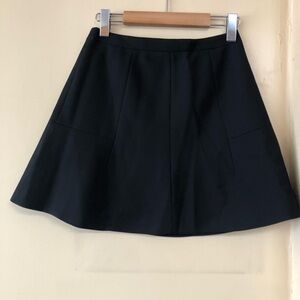 J. CREW Mini Skater Flare Skirt Black Viscose Lined High Waist Stretch
